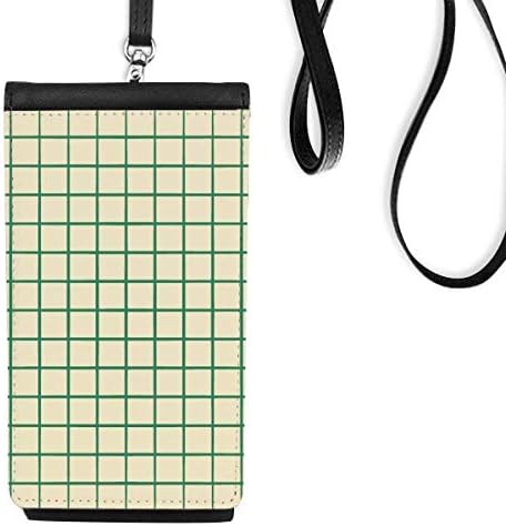 Бела зелена решетка Декоративна шема Телефонска чанта чанта што виси мобилна торбичка црн џеб