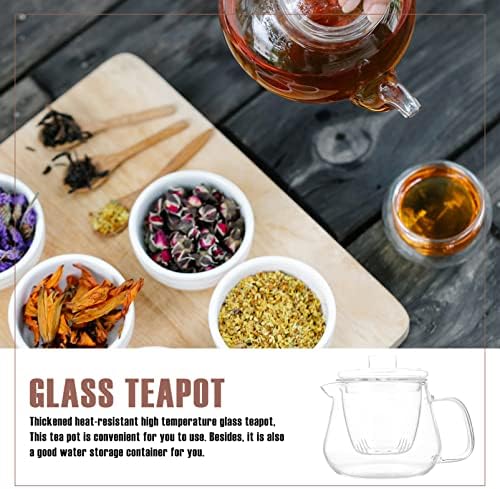 Хемотон стакло чајник чајник чајник жени чистачи поставува стаклен шпорет чај котел со инфузер кафе што зоврие котел кафе за чај за чај кафе вода сад стакло чајник