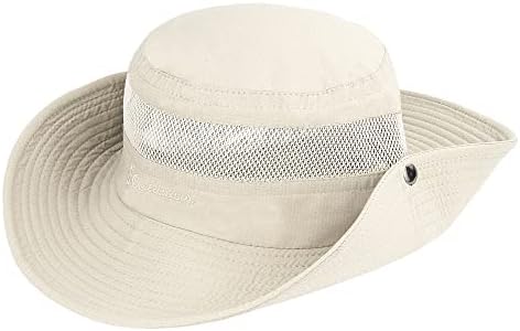 Womenените што дишат сончеви капа од плажа, капа за заштита од риболов, бргу суво мрежи со катче со влечење m/l
