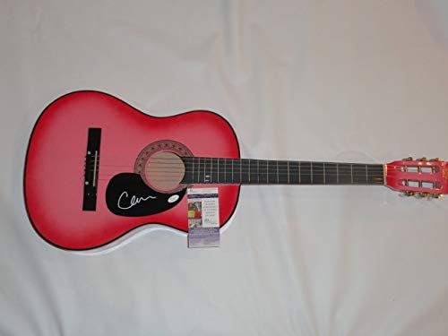 CAM потпишана потпишана топла розова акустична гитара што гори куќа Нова земја JSA COA