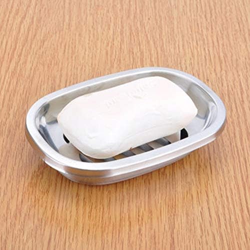 Теервер сапун кутија овална сапун од не'рѓосувачки челик, преносен сапун кутија, кампување за пешачење сапун кутија лесна за чистење и суво