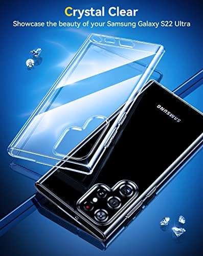 Humixx Ултра Јасен Samsung Galaxy S22 Ултра Случај, [Не-Пожолтување] [10 СТАПКИ Воена Капка Заштита] Тенок Мек, Но Заштитен