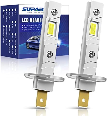 Suparee 2023 Надграден H1 LED Bulbs Bulbs, 1: 1 Mini Size Plug и Play High/Ligh Beag H1 Light LED светилки, 500% Super Bright