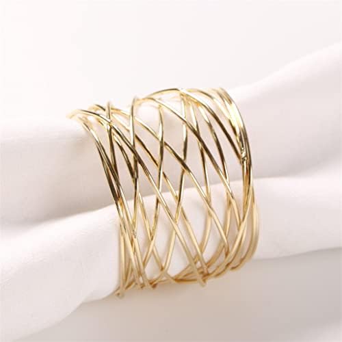 N/A 10 парчиња свадба Електропласирајќи злато средна жица прстен за салфетка