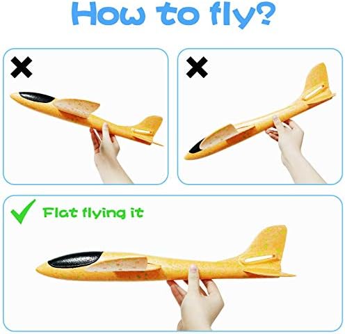 4pack играчки за авиони Надградба на 17,5 Голем авион за фрлање пена, 2 режим на летање со режим на летање, авиони со пена за деца, подароци