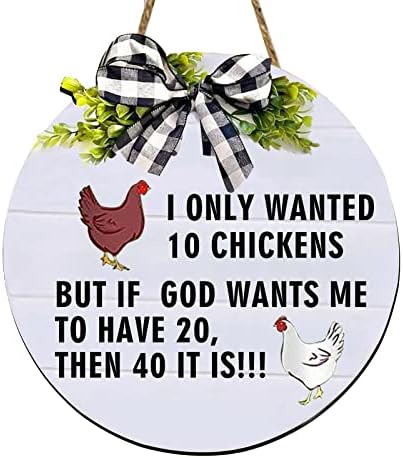 Велигденски забавен знак за добредојде на влезната врата, декорација на знаци на врата од 1 парчиња пилешко, украси за висечки знаци за
