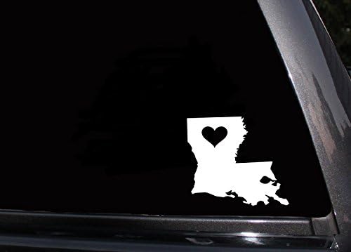 Елегантен винил креации Луизијана Loveубовен автомобил автомобил автомобил автомобил автомобилски прозорец црна или бела декларална налепница за браник
