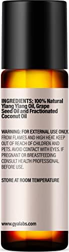 Органско есенцијално масло за Ylang ylang за кожа и ylang ylang ролна на сет - чисто терапевтско одделение за есенцијални масла - 2x10ml