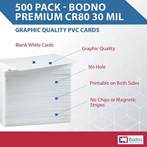 500 Пакет-Бодно Премиум ЦР80 30 Мил Графички Квалитет Пвц Картички