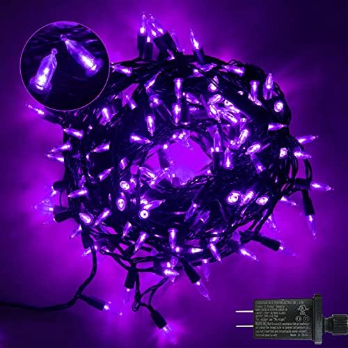 200 LED виолетова низа светла за Божиќен декор, 66ft Виолетова Божиќни светла на отворено 8 режими, светла за елки за елкирање виолетова мини светла