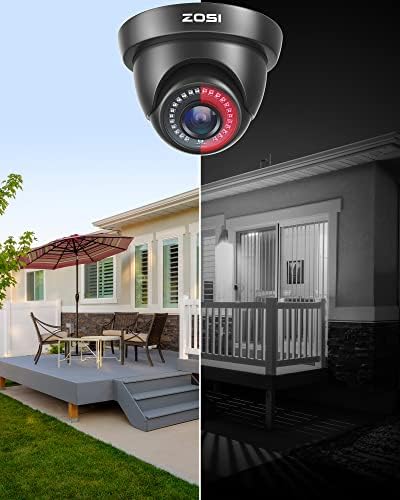 Zosi 8ch 5MP Lite H.265+ Систем за безбедност на камера на отворено со хард диск 1TB, 8 канали жичен DVR со 8PCS 1080P водоотпорни CCTV