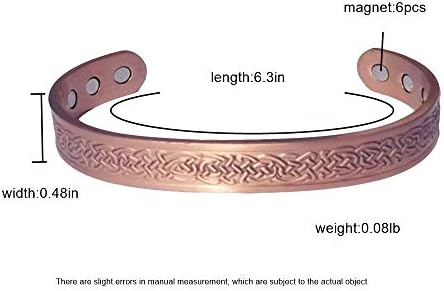 Zhixiangsz Mens Retro Model бакарна нараквица со 6 магнети за олеснување на болката во артритис, вежба за обновување