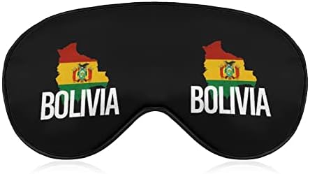 Боливија Мапа И Знаме Мека Маска За Очи Ефикасно Засенчување Маска За Спиење Удобност Врзани Очи Со Еластичен Прилагодлив Ремен