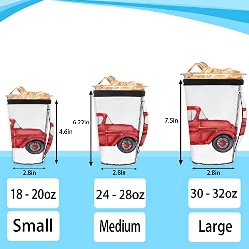 Тикви со црвен камион есенски ладен ракав за кафе со рачка Неопрена чаша ракав за сода, лате, чај, пијалоци, пиво