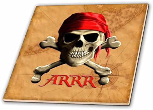 3дроуз АРР Џоли Роџер пиратски череп на гроздобер едрење шема. - Плочки