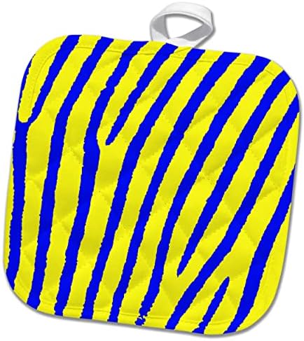 3drose Прекрасно зебра печати во жолта и сина боја - постери