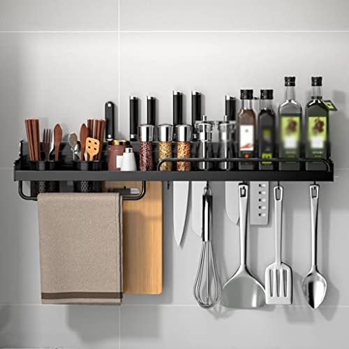 Xwozydr Алуминиумска кујна полица за складирање на wallидови монтирани за зачини за зачини за нож вилушка лажица домашна кујна