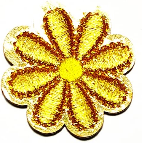 Кленплус 2 парчиња. Златна Маргаритка Убави Цвеќиња Цветни Шие Железо На Везени Закрпи Налепници Занаетчиски Проекти Додаток За