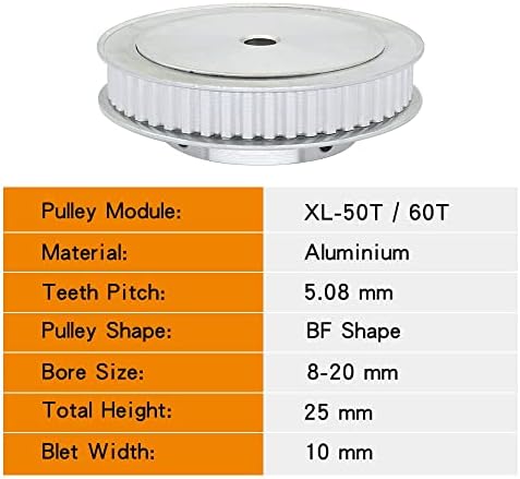 Axwerb Professional 2 PCS Remt Whalts XL-50T/60T, Bore Size 8/10/11/11/11/17/10/20mm Синхроно тркало за легура за ширина 10мм XL