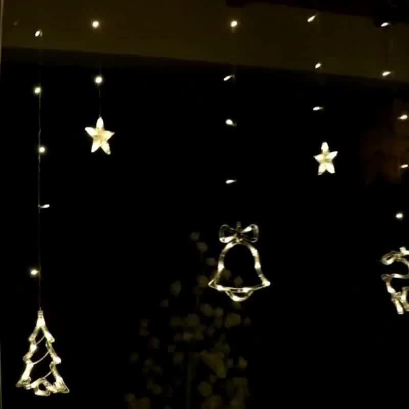 Внатрешни декоративни светла LED завеси за завеси во предводени Божиќни декоративни светла креативни декоративни светла Божиќно сет - светла во боја - приклучок