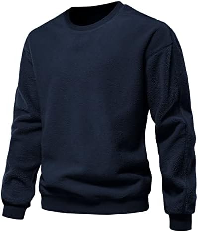 Худи средни мажи Есен и зимска лабава модна обична цврста руно џемпер горниот дел од дното на кошулата