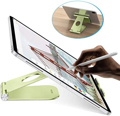 Омон целосно преклопен штанд на таблети, прилагодлив држач за таблети за алуминиум на десктоп, кој е компатибилен со iPad 10.9, iPad Air,