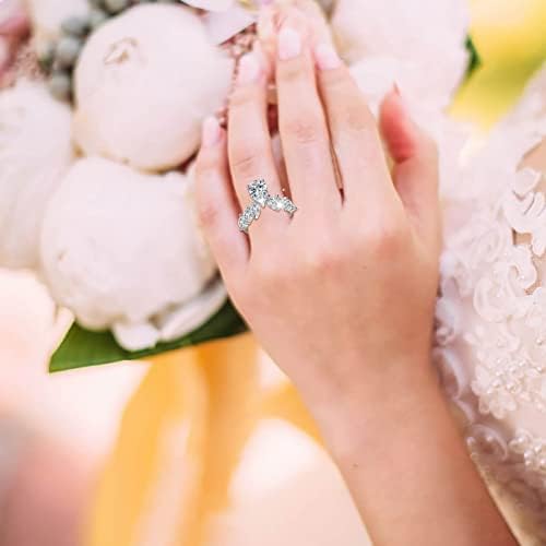 Дебел палецот прстен за ангажман на кружни циркони жени свадбени прстени накит за накит за жени полни дијамантски дами прстени рози прстени