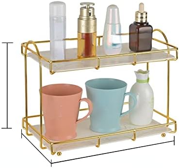 Златна двојна палуба решетка за бања, решетката за складирање на подови, козметички парфеми за складирање на парфеми Среднодејблдекбатрамрак-златовит
