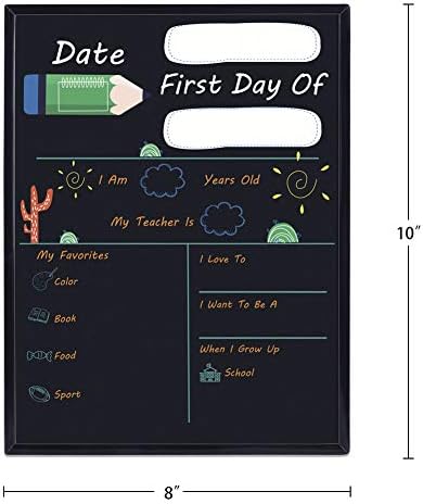 Evdream Првиот ден на училишната табла знак за повторна употреба на персонализиран одбор во стилот на табла Фото реквизит Училишни материјали за деца, момчиња и девој?