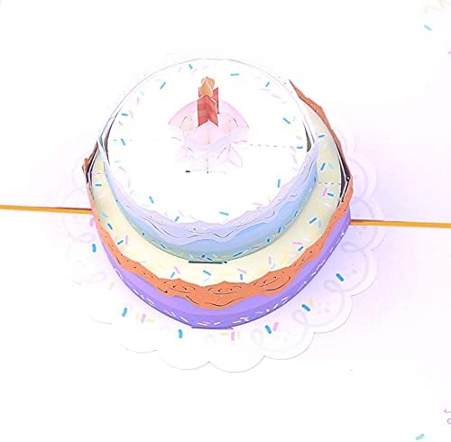 Среќен роденден Поп -доп картичка - Уникатна картичка за роденден на 3Д торта за мајка ќерка татко и пријател, роденденска картичка за сопругата
