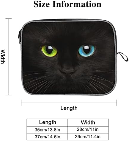 Црна Мачка Бои Очи Лаптоп Случај Пренослив Лаптоп Ракав Торба Чанта Покритие Торба За Носење За Мажи Жени 14 инчи