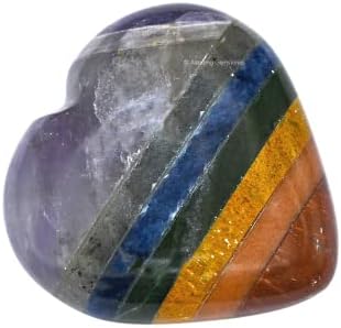 Чакра кристално срце Палм камен - џебна масажа Загрижена камен за балансирање на природно тело чакра, заздравување на Реики и кристална