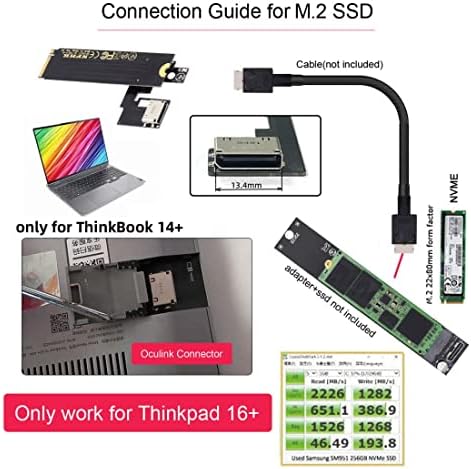 Chenyang Oculink SFF-8612 до NGFF PCI-E 3.0 M.2 M-Key Adapter за домаќинот за Thinkbook 14+ Надворешна графичка картичка & SSD