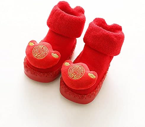 Симпатични мали деца есен и зимски момчиња и девојчиња чорапи чевли рамно дно, топла цврста боја, кинески новороденчиња чизми
