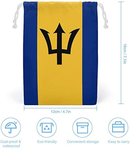 Знаме На Барбадос Платно Чанта За Складирање Торба За Влечење За Повеќекратна Употреба Торбичка Торбичка Торба За Намирници За Домашно Патување