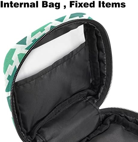 Санитарна торба за складирање на салфетка, менструална торба со торбички за гаќички за тампон, женски производ со патент за тинејџери жени дами, зелени дрвја