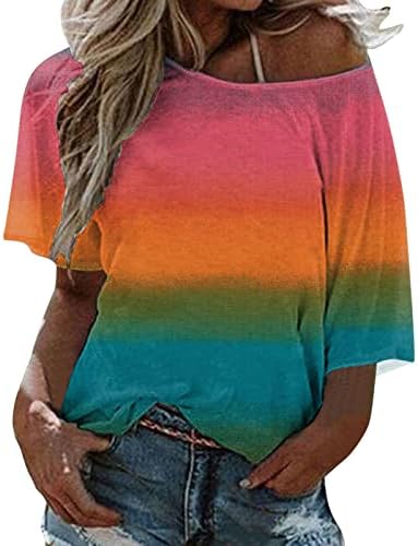 Spandex памучна кошула жени жени бохо лабава врвна летна блуза маица една плус големина цветна печатена ракава маица
