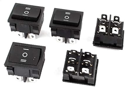 X-Ree AC 250V 6A 15A DPDT ON-OFF 3 позиција 6PIN BOAT ROCKER SWITCH 5PCS (AC 220V за ОАЕ 6A 15A DPDT OUN-ON 3 POSIZIONE 6PIN BOAT