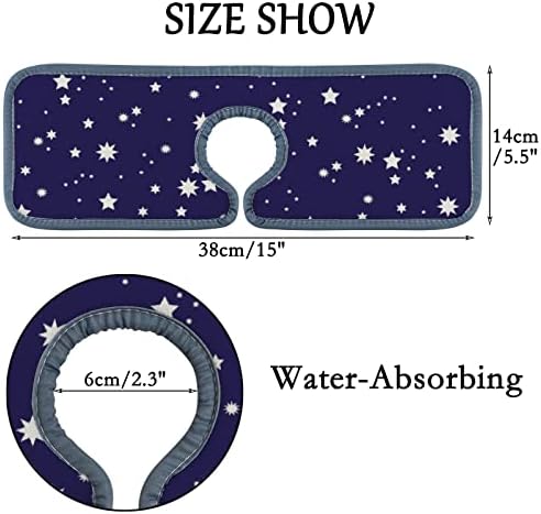 Кујнска тапа Абсорбента Мат 4 парчиња бели starsвезди морнарица сина тапа за мијалник за мијалник за бања и RV, тапа контра мијалник дамки