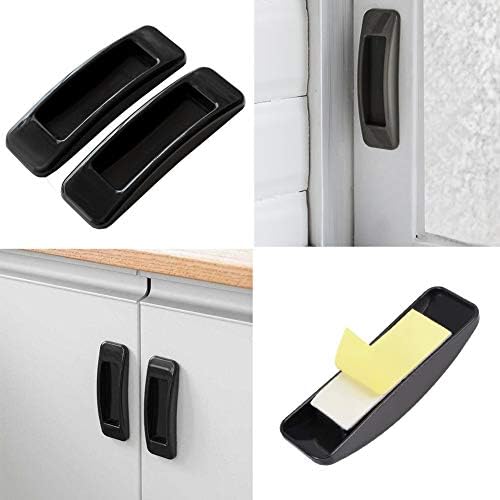 Liuhe 8 пакет само-стапче за влечење Повлече помошник црна апс пластична врата прозорец рачка за инстант рачки за фиоки за кабинети