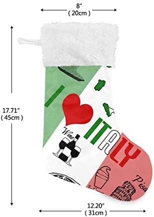 Пимилагу сакам Божиќни чорапи во Италија 1 Пакет 17,7 , виси чорапи за Божиќна декорација