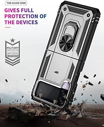 За Случајот Samsung Z Flip 3, Телефонска Кутија Galaxy Z Flip 3, Заштитен Двослоен Двослоен Тежок Слој Со Магнетна Обвивка За Муцка На Автомобил За Samsung Galaxy Z flip 3
