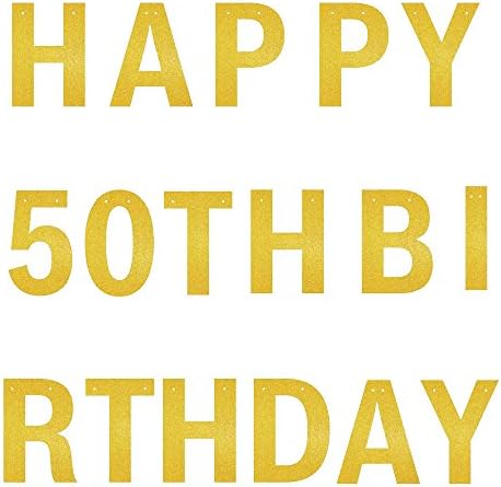 ГЕР Златен Сјај СРЕЌЕН 50 Ти Роденден Банер за 50 Ти Роденденски Украси