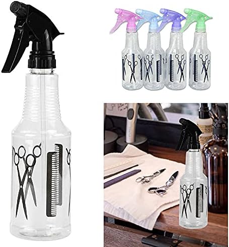 4 компјутерски шишиња со пластични спреј за коса, распрскувач за коса, бербер вода алатка за фризури 16oz