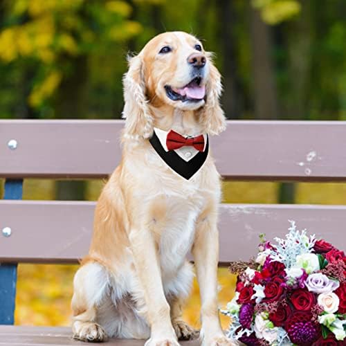 Хакрахо формално кучиња смокиндо бандана, 1 парчиња кучиња свадбена свадба бандана куче роденденска костум прилагодлива кучиња формална облека