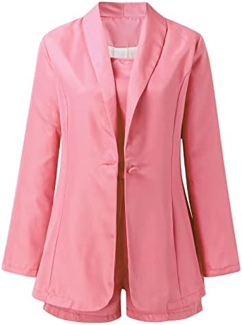 Цврста боја елек костум јакна модерен темперамент со високи половини шорцеви три девојчиња чипка за капење со 2 парчиња сет