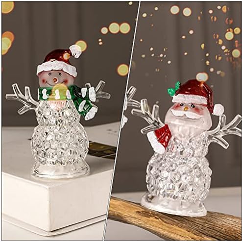 Valiclud 2 парчиња Божиќни електронски LED светла мраз снежен човек мали светла за украси за украси