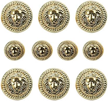 Auear, 30 парчиња злато гроздобер антички метален блејзер копче лавови глави копчиња за костуми Спортски палто униформа јакна 2 големини