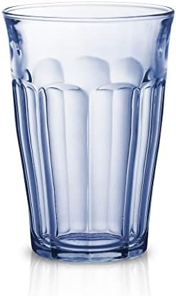 Дуралекс Направен Во Франција Призма Морски Стаклени Чаши За Пиење, 8,75 унца - Сет од 6, Морски Сини