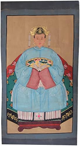 Источна плима Пар на кинески предок портрет слики, рачно насликани на платно ткаенина